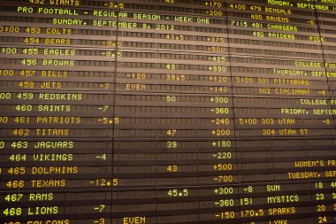 futbol oyunları las vegas hakkında bilgi içeren elektronik tablo