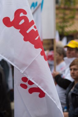 sendikacılar Varşova - Polonya bir gösteri sırasında