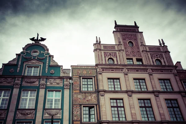 Régi házak, Gdansk, Lengyelország — Stock Fotó