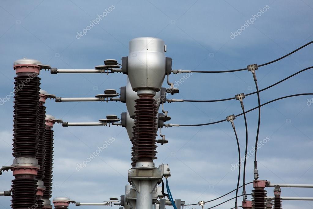 Industrial highvoltage electric pylon Stock Photo by ©piccaya 32769041
