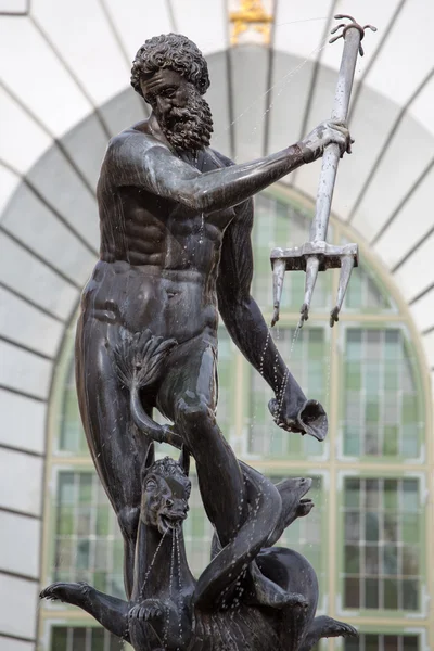 Neptune, bronze statue of the Roman God of the Sea — Stock Photo, Image