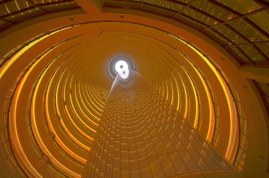 Interior view of the Jin Mao Tower in Shanghai clipart