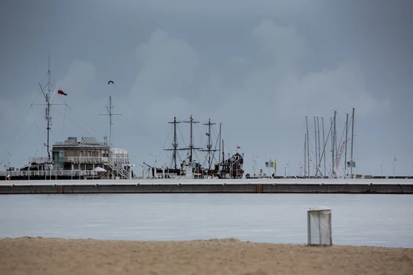 Sopot Molo Pier and Marina, Baltic Sea — Stock Photo, Image