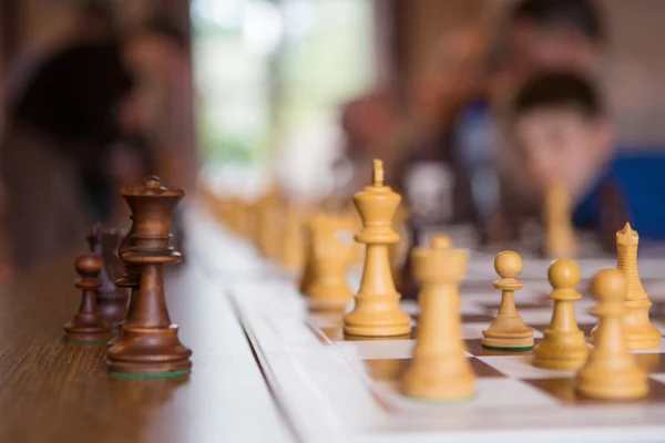 Chess pieces on a chess board — Stock Photo, Image