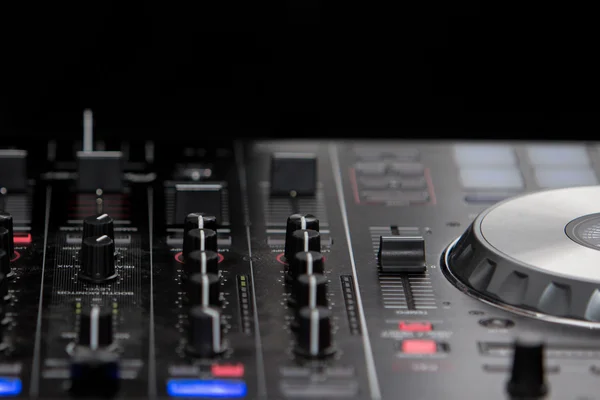 Audio mixer mixing board during a party — Stock Photo, Image