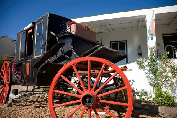 Carruaje de caballos viejos en Franschhoek — Foto de Stock