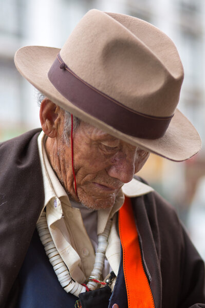 Portrait of a Tibetan man smiling