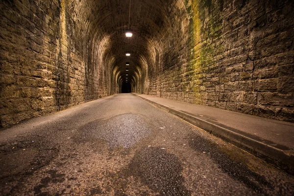 Old vintage tunnel in Biarritz at night — Stock Photo, Image