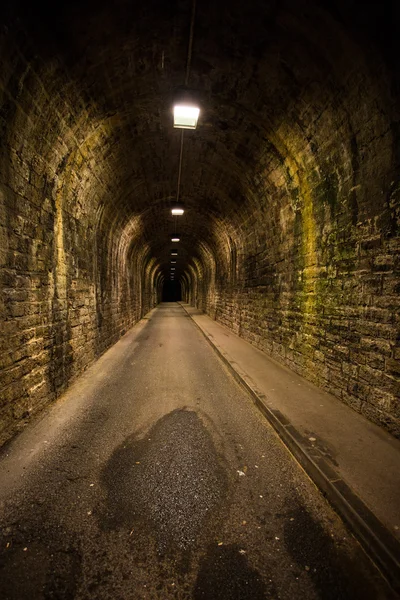 Old vintage tunnel in Biarritz at night — Stock Photo, Image