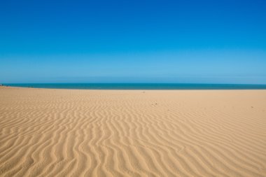 la guajira Kolombiyalı Sahili günbatımı manzarası