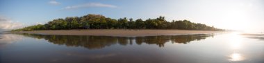 Panoramic view of a beach in Costa Rica clipart