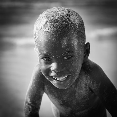 Portrait of a young kid smiling at the camera, Senegal