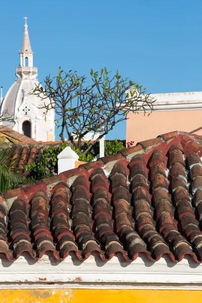 Dach i iglesia Kościół santo domingo cartagena — Zdjęcie stockowe