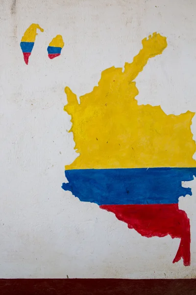 Colombia mapa en grunge y pared retro . — Foto de Stock