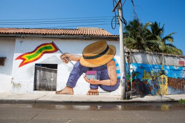 cartagena Kolombiya, eski sokaklarında Graffiti
