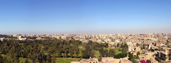 Panorama of Cairo in 2005, from the Giza Pyramids — Stock Photo, Image