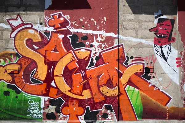 Exempel på vintage graffiti i cartagena — Stockfoto