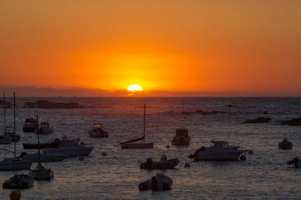 トレガステルの港の夕日 — ストック写真