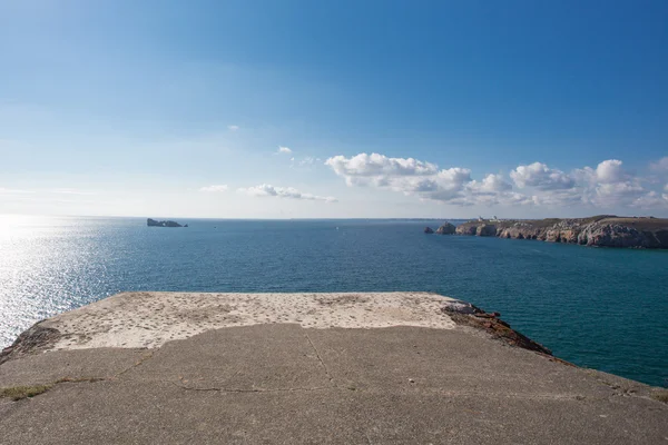 View of the Atlantic Ocean from a German bunker from the Second — Stock Photo, Image