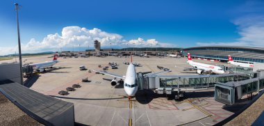 Panorama of Zurich Airport clipart