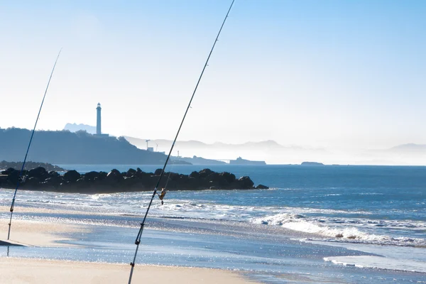 Wędkowanie na Cote Basque w Biarritz — Zdjęcie stockowe