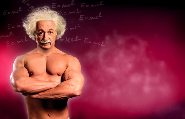 Scientist like Albert Einstein thinks Royalty Free Stock Photos