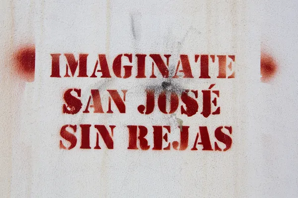 Words Imagine San Jose without gates graffiti — Stock Photo, Image