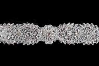 Düğün dantel siyah üzerine