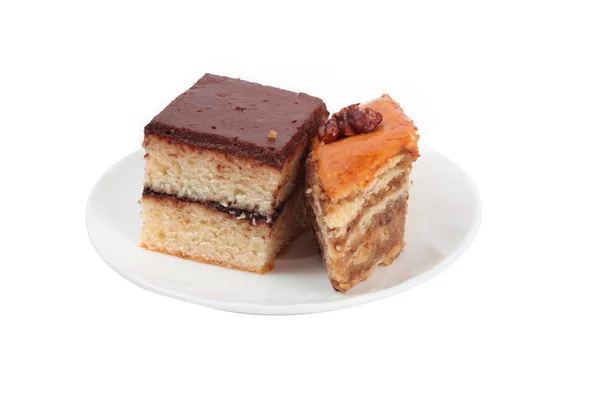 Crème taart en baklava — Stockfoto