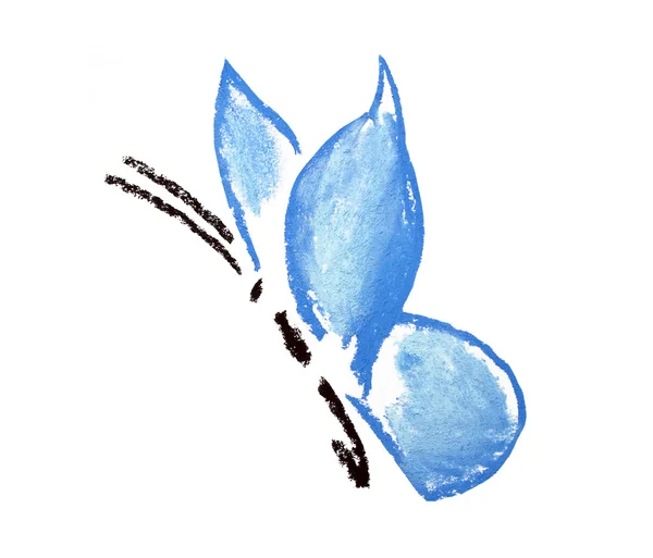 Blue butterfly simple illustration — Stock Photo, Image