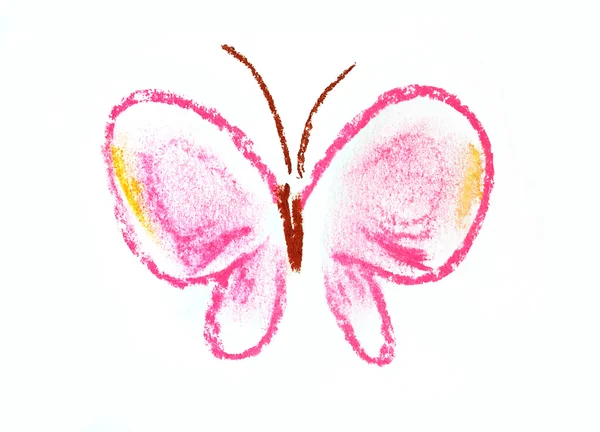 Borboleta rosa ilustração simples — Fotografia de Stock