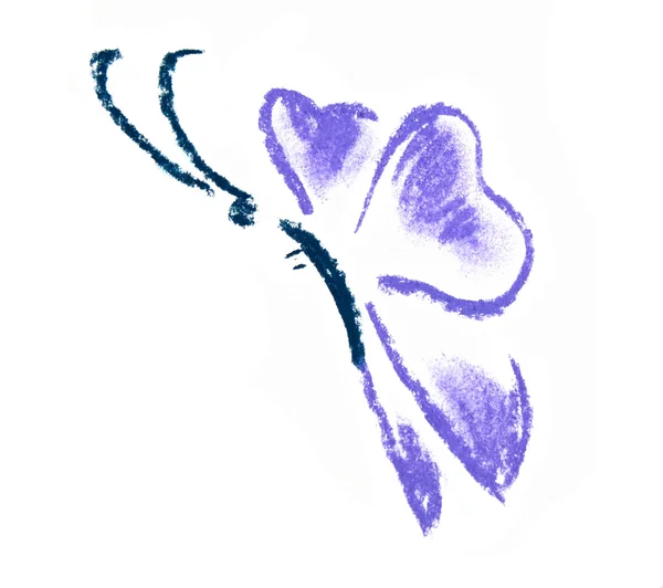 Prosta ilustracja fioletowy motyl — Zdjęcie stockowe