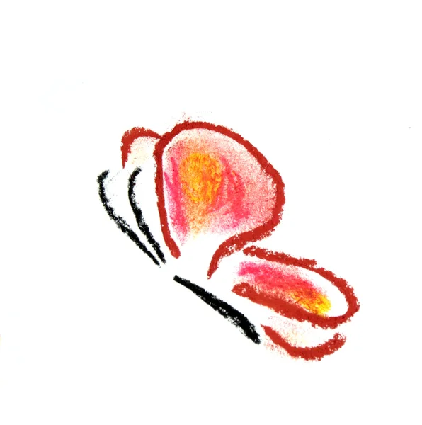 Prosta ilustracja czerwony motyl — Zdjęcie stockowe