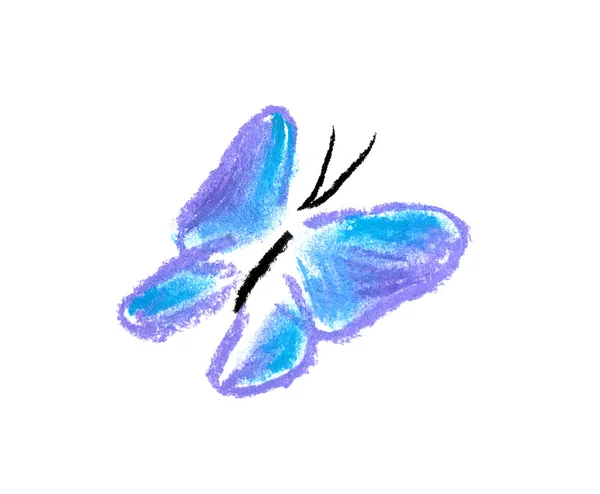 Απλή εικονογράφηση μπλε πεταλούδα — Φωτογραφία Αρχείου