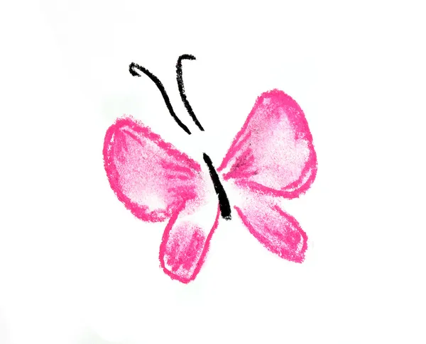 Ροζ πεταλούδα απλή εικονογράφηση — Φωτογραφία Αρχείου