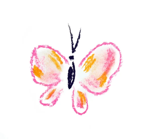 Rosa Schmetterling einfache Illustration — Stockfoto