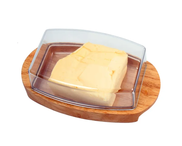 木製バター皿 — ストック写真