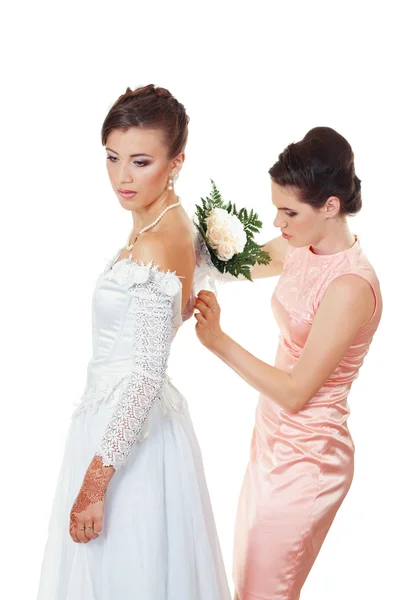 Bride and Bridesmaid — Stock Photo, Image