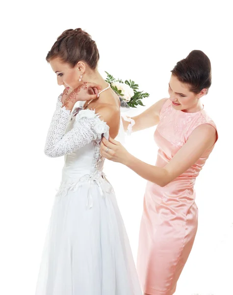 Bride and Bridesmaid — Stock Photo, Image