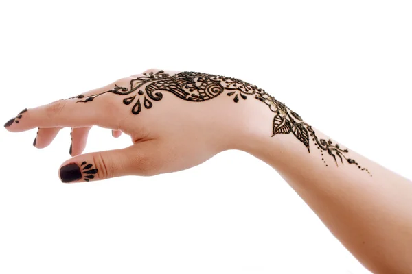 Henna som anvendes for hånd – stockfoto