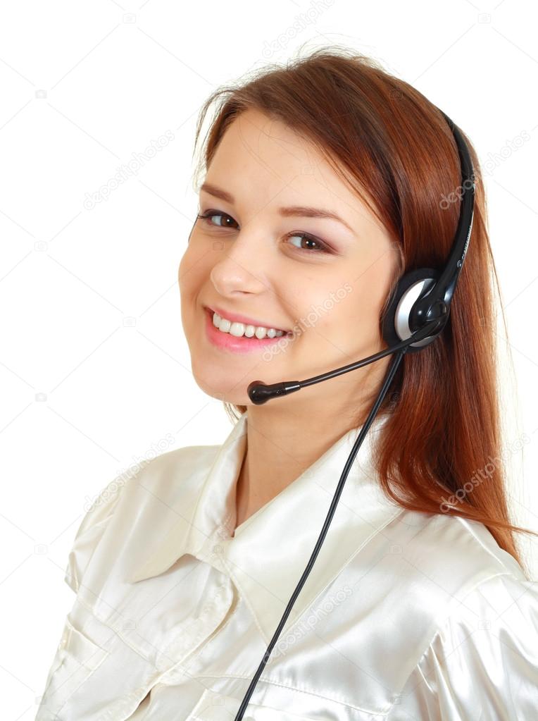 Headset woman from call center