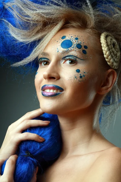 Woman with creative hairstyle — Stock Photo, Image