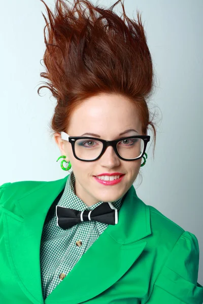 Woman crazy hair — Stock Photo, Image