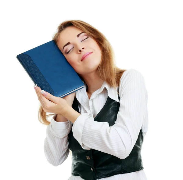 Woman loving book — Stock Photo, Image