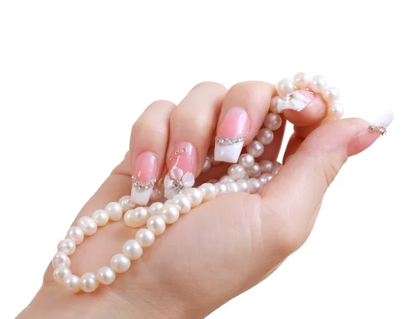 Przedłużanie paznokci piękny manicure — Zdjęcie stockowe
