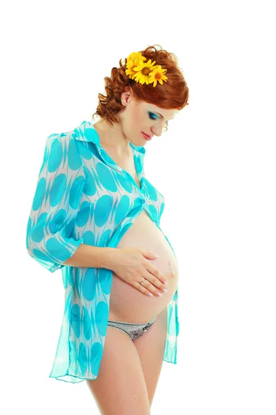 Belle jeune femme enceinte — Photo