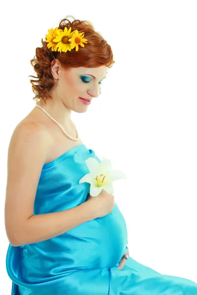 Belle jeune femme enceinte — Photo