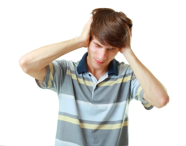 Student hold hands on head — Stock Photo, Image