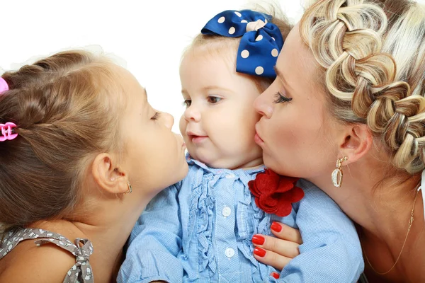Mother and two little daughters — Stock Photo, Image