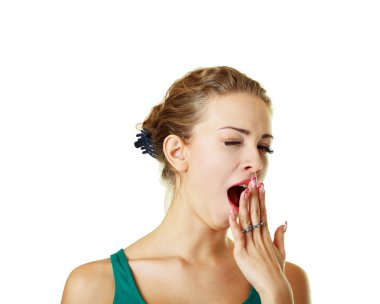 Yawning tired woman clipart